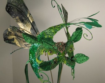 Green Masquerade Mask//Masquerade Mask//Mask//Masquerade Ball Mask//Halloween//Mardi Gras//Carnival//Faerie Masquerade Mask//Cosplay//