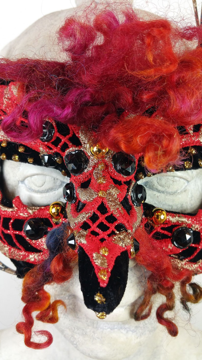 Black and Red Mens Masquerade Mask//Mens Costume Etsy