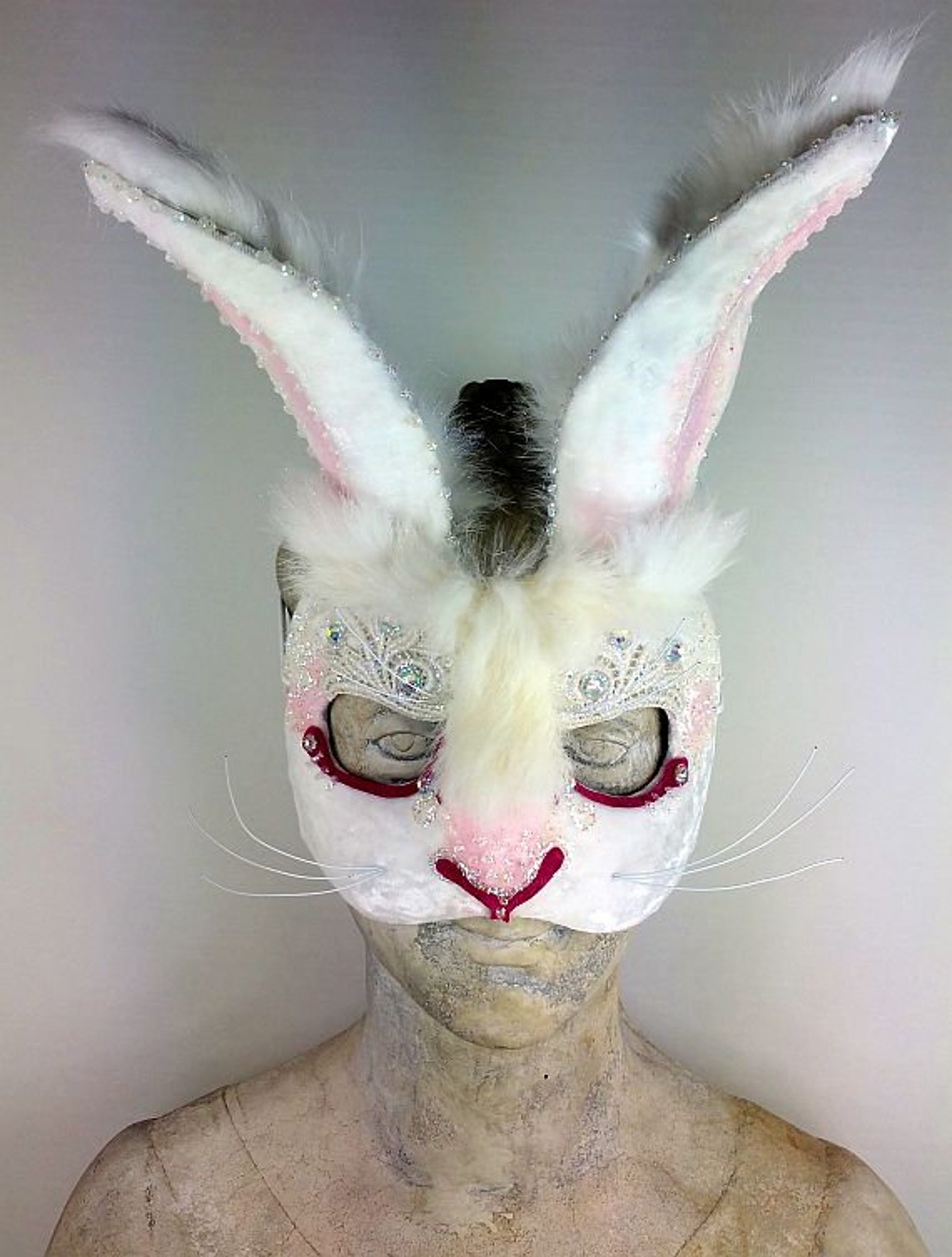 Rabbit Masquerade Mask//white Rabbit Masquerade Etsy Ireland