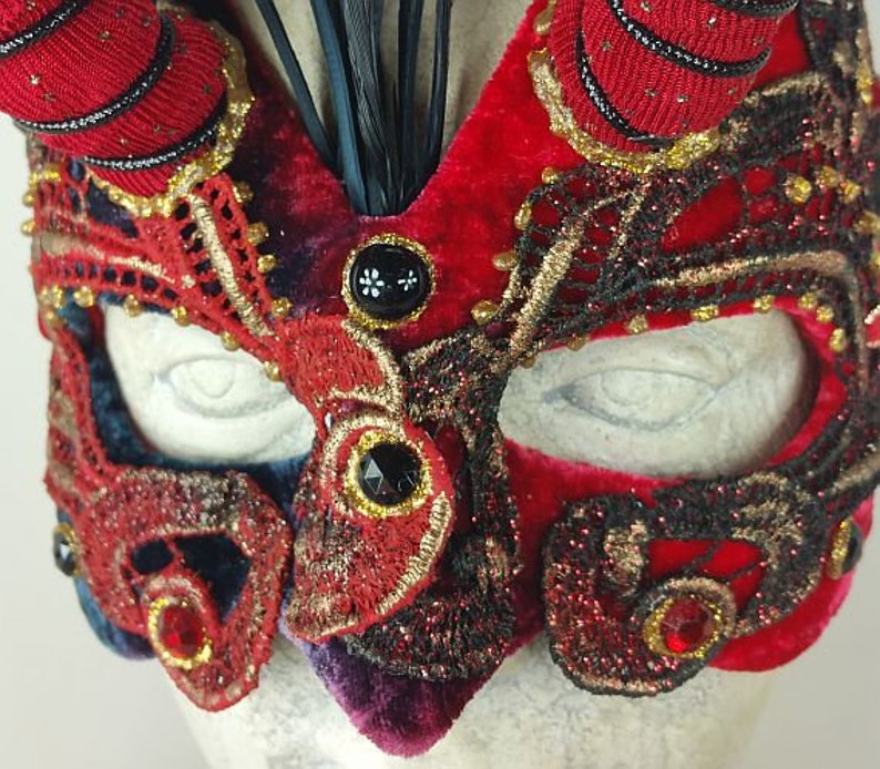 Red and Black Mens Masquerade MaskMasquerade Mask MensMasquerade MaskMasquerade Ball MaskMaskHalloween MaskMardi Gras Mask