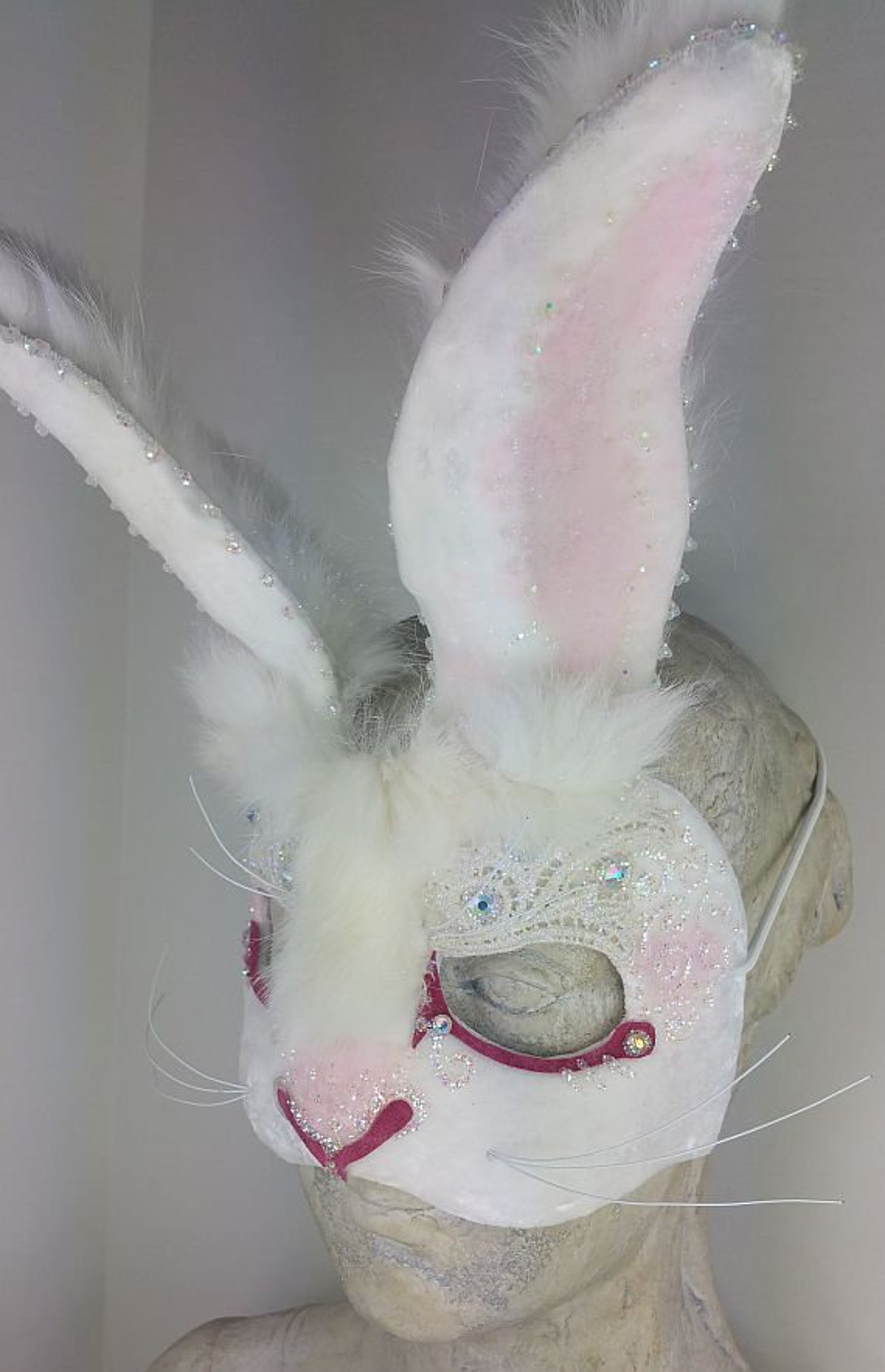 Rabbit Masquerade Mask//white Rabbit Masquerade Etsy Ireland