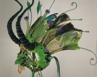 Masquerade Mask Green Horned//Masquerade Ball Mask//Mask Masquerade//Green Masquerade Mask//Halloween Masquerade Mask//Mardi Gras Mask