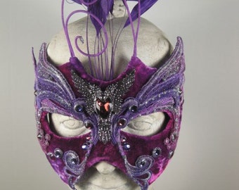 Purple and Silver Falcon Masquerade Mask//masquerade ball mask//halloween masquerade mask//mardi gras masquerade mask//carnival masquerade