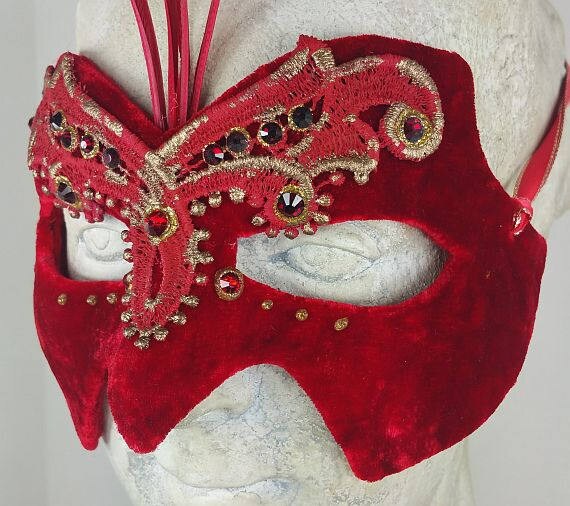 Red and Black Mens Masquerade MaskMasquerade Mask MensMasquerade MaskMasquerade Ball MaskMaskHalloween MaskMardi Gras Mask
