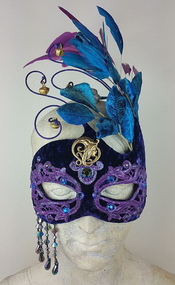 Purple Masquerade Masks Halloween Face Mask Masquerade Mardi Gras Party Mask Purple