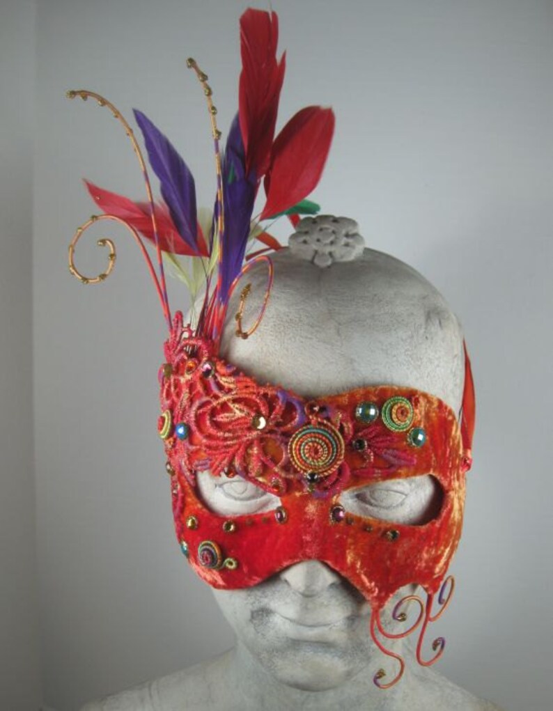 mardi gras orange mask