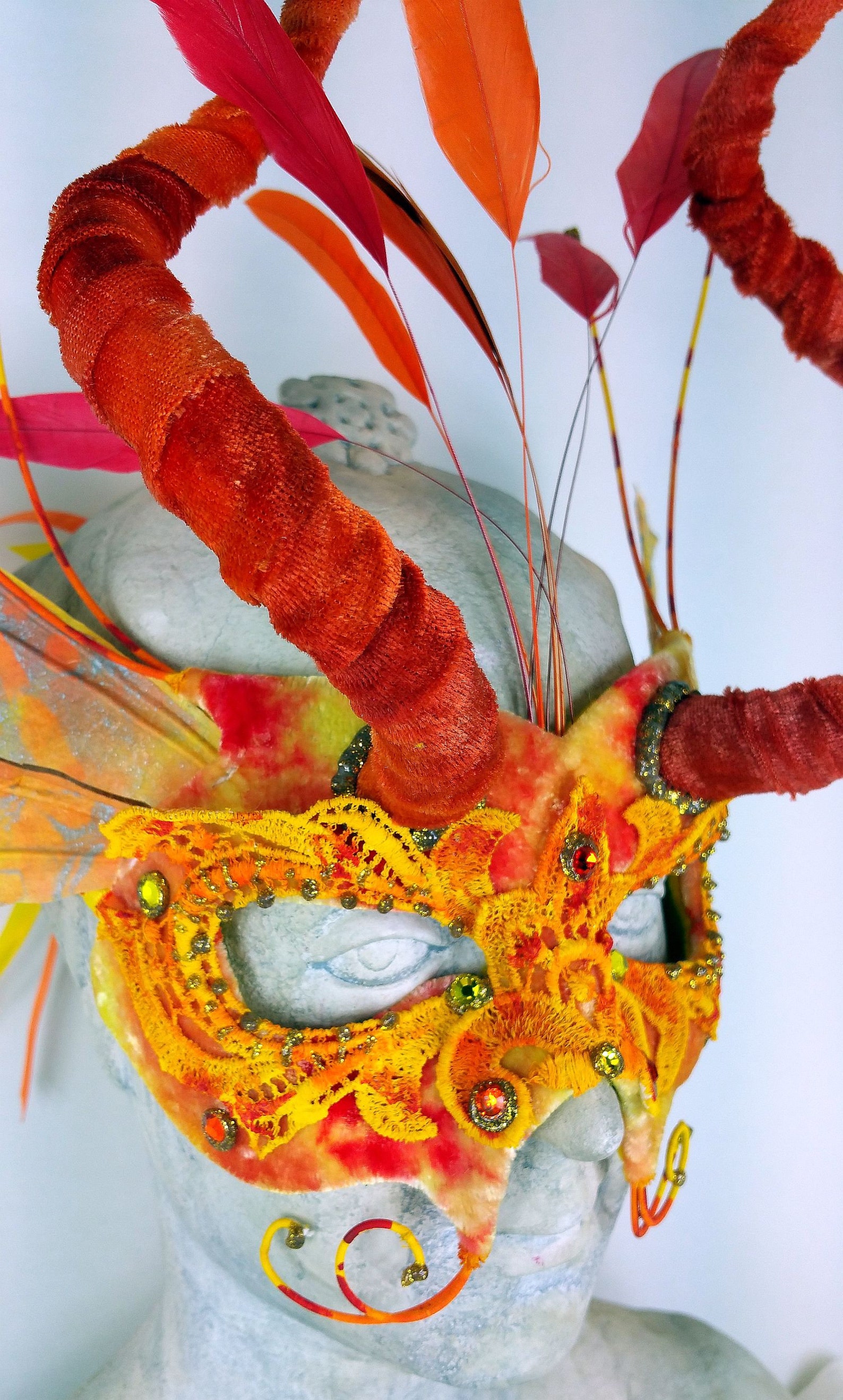 Yellow Costume Maskred Masquerade Maskmask for Etsy