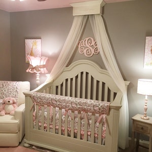 Cama corona Canopy, cuna corona, vivero diseño, decoración de la pared, Shabby Chic