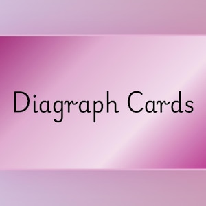 May include: A rectangular card with a smooth, gradient pink background that transitions from a lighter shade to a deeper magenta. The text 'Diagraph Cards' is printed in a simple, black, sans-serif font centered on the face of the card.