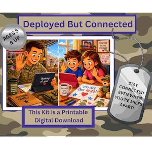 Deployed but Connected Kit, Military Deployment Connection Activities, Long Distance Family Printable, Digital Download, Military Dad, Craft