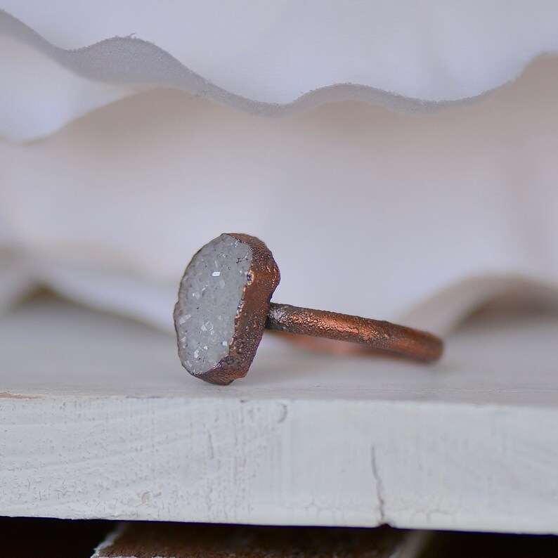 Druzy Ring Raw Crystal Ring Druzy Quartz Jewelry Unique Etsy