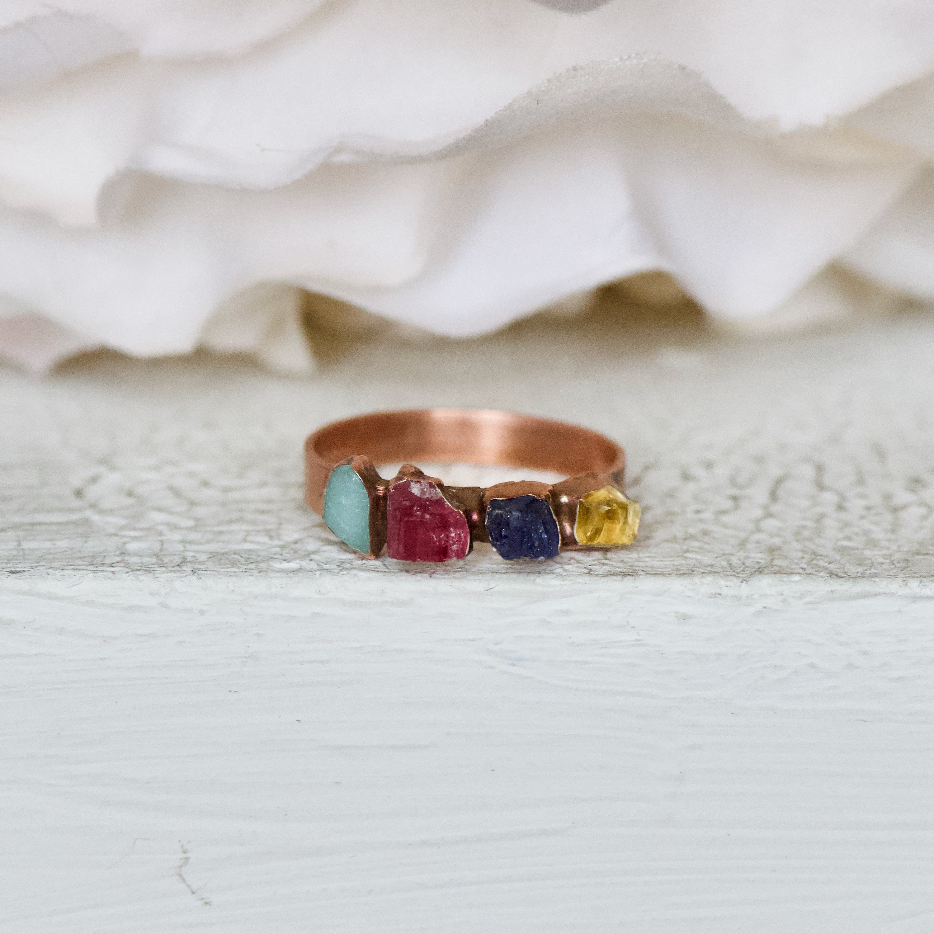 Mothers Ring Birthstone Ring Multi Stone Ring Electroformed - Etsy Canada
