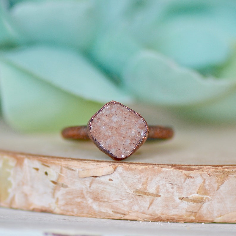Druzy Ring Raw Crystal Ring Druzy Quartz Jewelry Unique Etsy