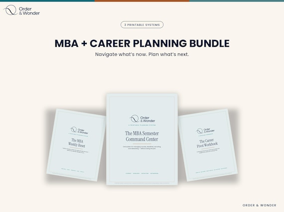 MBA & Career Planner Bundle | Graduate School, Productivity and Career Change Workbooks