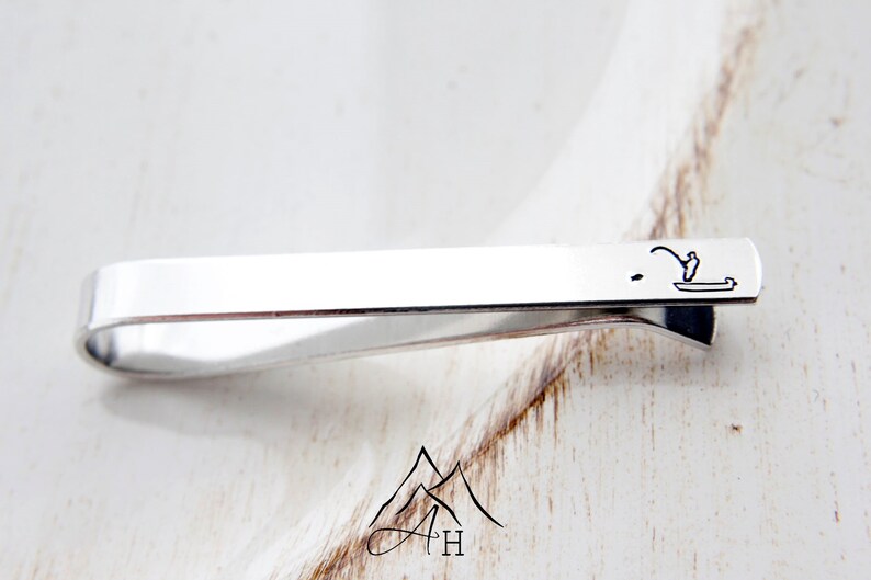 Fishing Accessories Fishing Gift Fisherman Hand Stamped Tie Bar Fishing Tie Bar Fishing Jewelry Stamped Fishing Jewelry Tie Bar Gift
