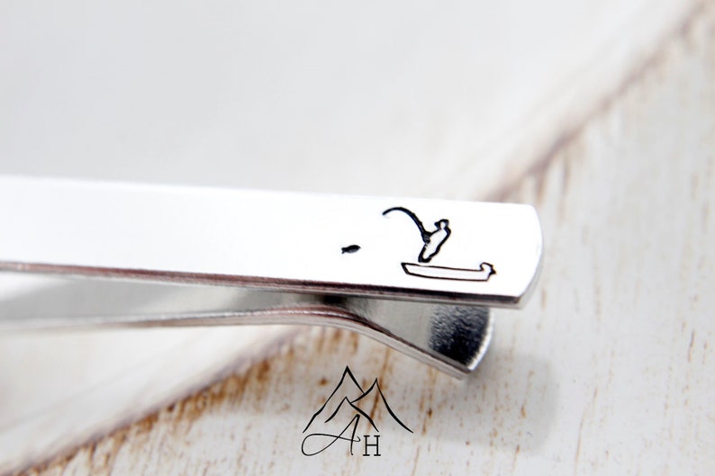 Fishing Accessories Fishing Gift Fisherman Hand Stamped Tie Bar Fishing Tie Bar Fishing Jewelry Stamped Fishing Jewelry Tie Bar Gift