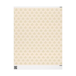 Geschenkpapier mit Kawaii-Dumpling-Muster | Niedliche Lebensmittelillustration, neutrales Beige