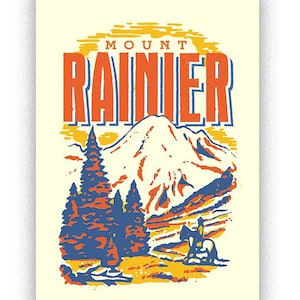 Mt. Rainier handmade screenprint