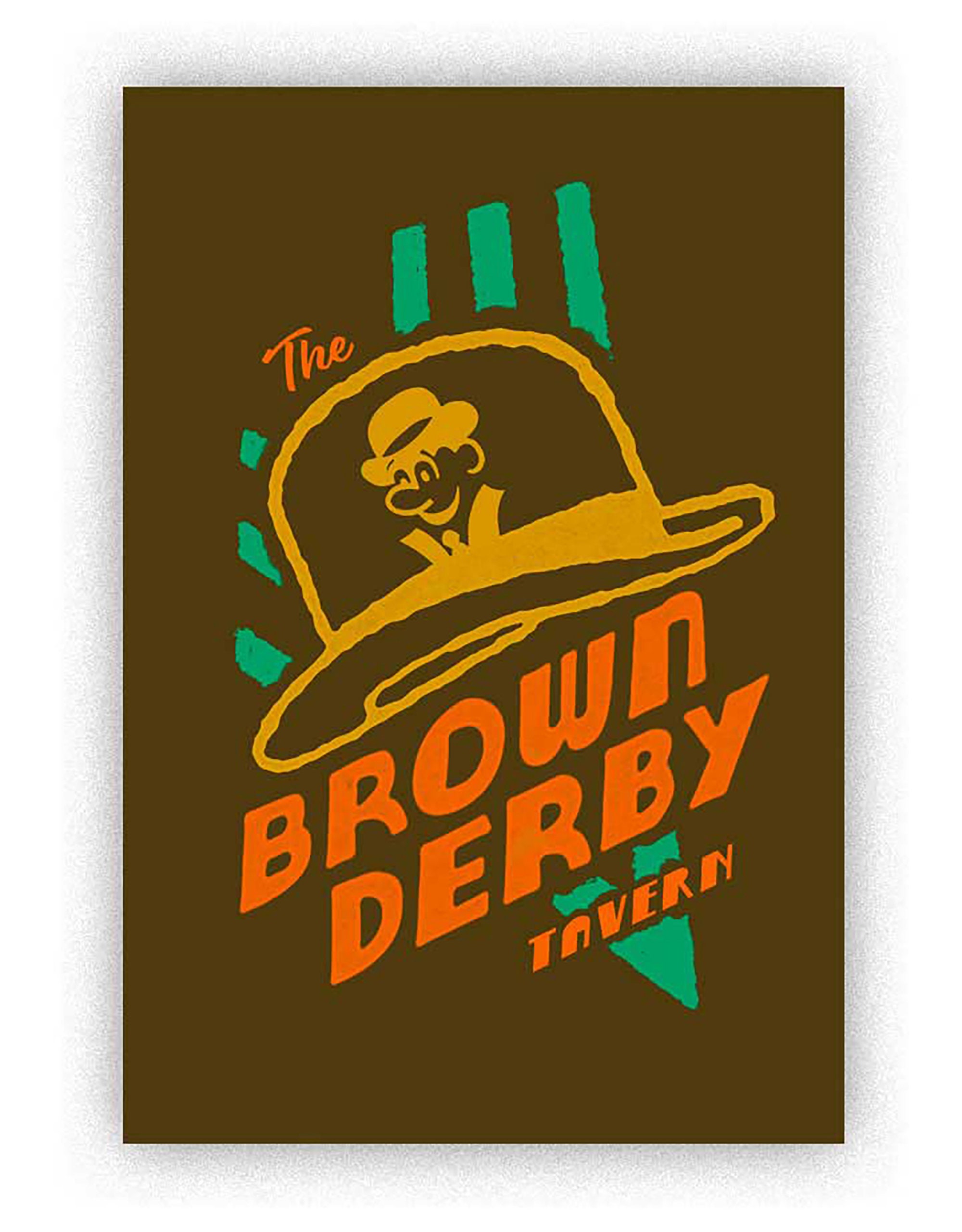 Brown Derby Screen Print Etsy