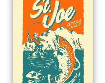 St. Joe Idaho handmade screenprint