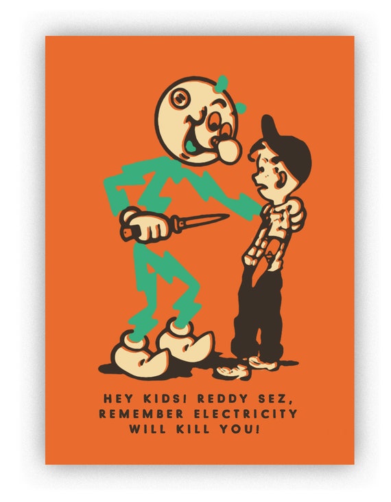 Electricity Kills!! Reddy Kilowatt - Etsy