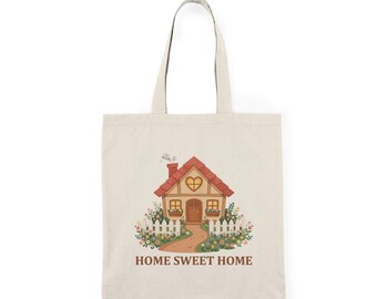 Home Sweet Home Tote Bag, Cute Cottage Tote, Real Estate Gift, Realtor Tote Bag