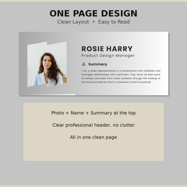 Professional Management Cv Example.pdf Professional Resume Template PDF, Minimalist CV Design: One-page Job ...