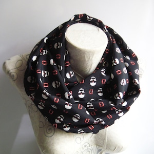 Skull Scarf Infinity Scarf Black Scarf Rockabilly Clothing Skull Head Gift Ideas Women Fashion Acccessories