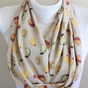 Taco Print Infinity Scarf Cinco de Mayo Accessories