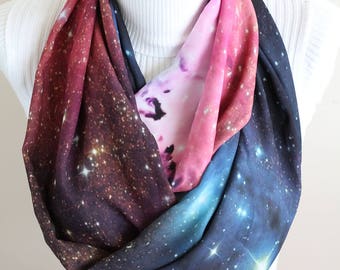 Galaxy sjaal, Outer Space Infinity sjaal - ruimte geschenken Galaxy Nebula wintermode kerstcadeau beste vriend geschenken vrouwen cadeau-ideeën