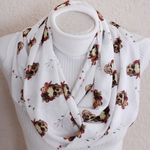 Day of The Dead Infinity Scarf Mexican Sugar Skull Scarf Dia de los Muertos Gift Ideas Women Fashion Mexican Skull Gift for Women