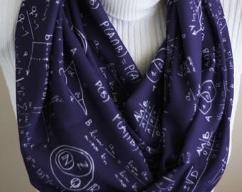 Mathematics Scarf, Math Teacher Gift - Student Teacher Gifts Graduation Gift Math Geek Geometry Grad Student Back to School