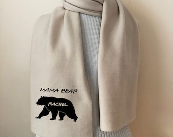 Custom Mama Bear Scarf, Personalized Gift for Mom