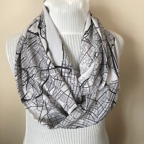 New York City Map Scarf New York Gifts Manhattan Map Brooklyn Gifts