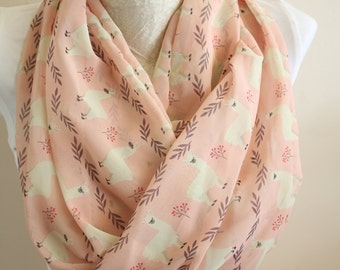 Llama Scarf Animal Scarves Circle Scarf Spring Summer Fall Winter Fashion Christmas Gift For Her For Women