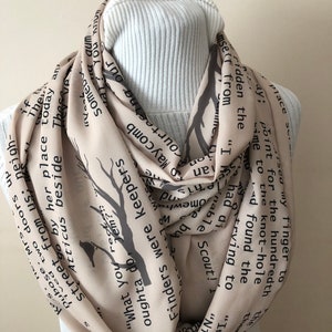 To Kill a Mockingbird Scarf Harper Lee Quote Infinity Scarf Mockingbird Scarf Harper Lee Gift for Bookworm