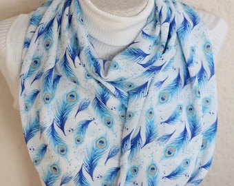 Peacock Scarf Peacock Feathers Infinity Scarf Festival Accessories Mom Gift for Women Mom Birthday