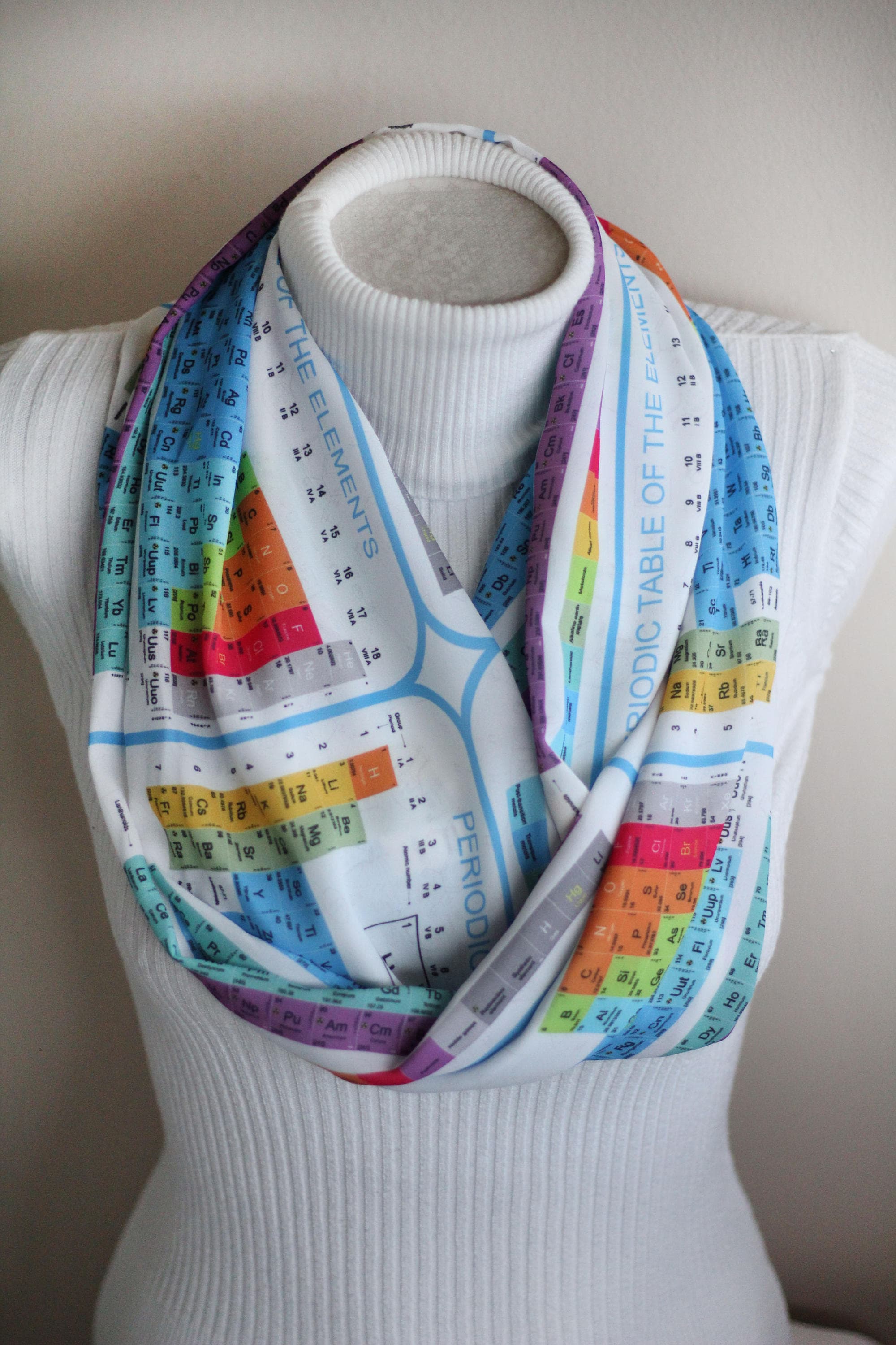 Periodic Table Scarf Elements Infinity Scarf Chemistry Gift Etsy