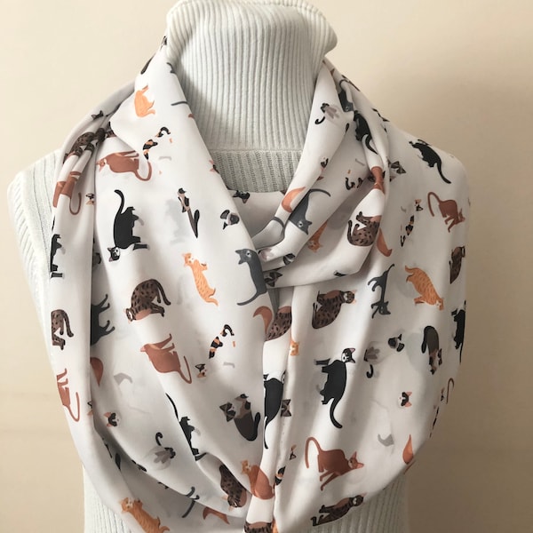 Cat Scarf Infinity Scarf Gift for Cat Lovers Cat Mom Gift Crazy Cat Lady Gift Ideas