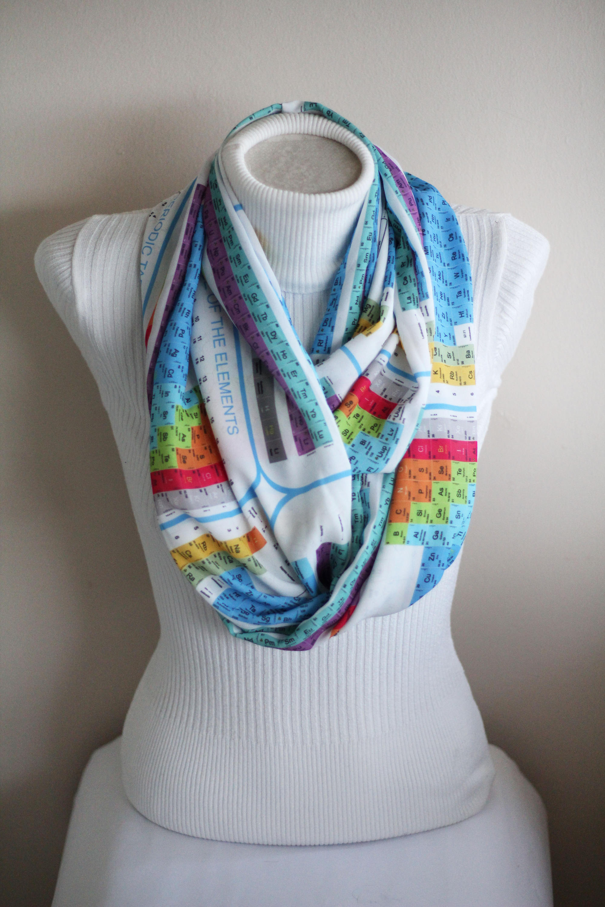 Periodic Table Scarf Elements Infinity Scarf Chemistry Gift Etsy