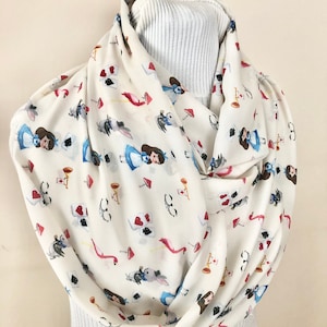 Alice in Wonderland Scarf, Alice Scarf, Handmade Scarf, Alice Infinity Scarf, Fashion Accessories, Circle Scarf, Gift For Her