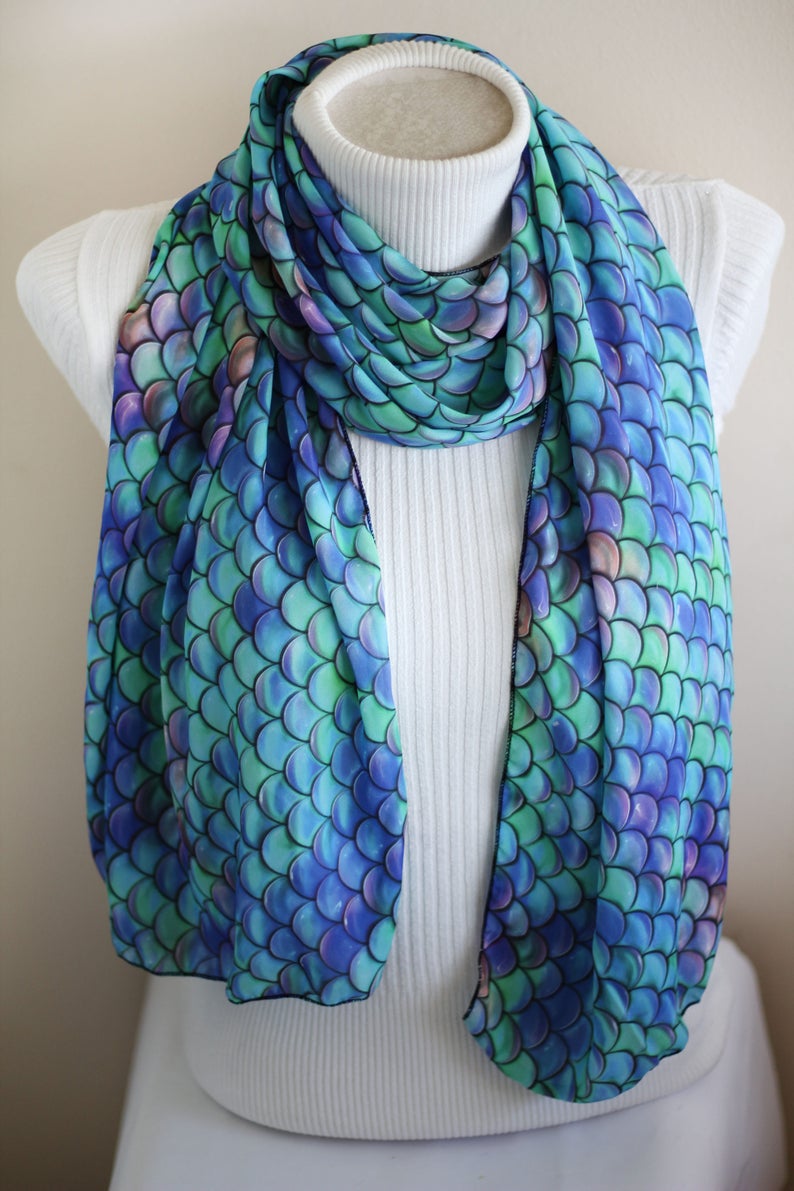 Mermaid Scarf Mermaid Gifts Mermaid Tail Infinity Scarf Etsy