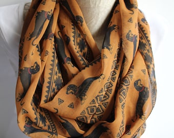 Dachshund Infinity Scarf: Dog Lover Gift, Wiener Dog Print