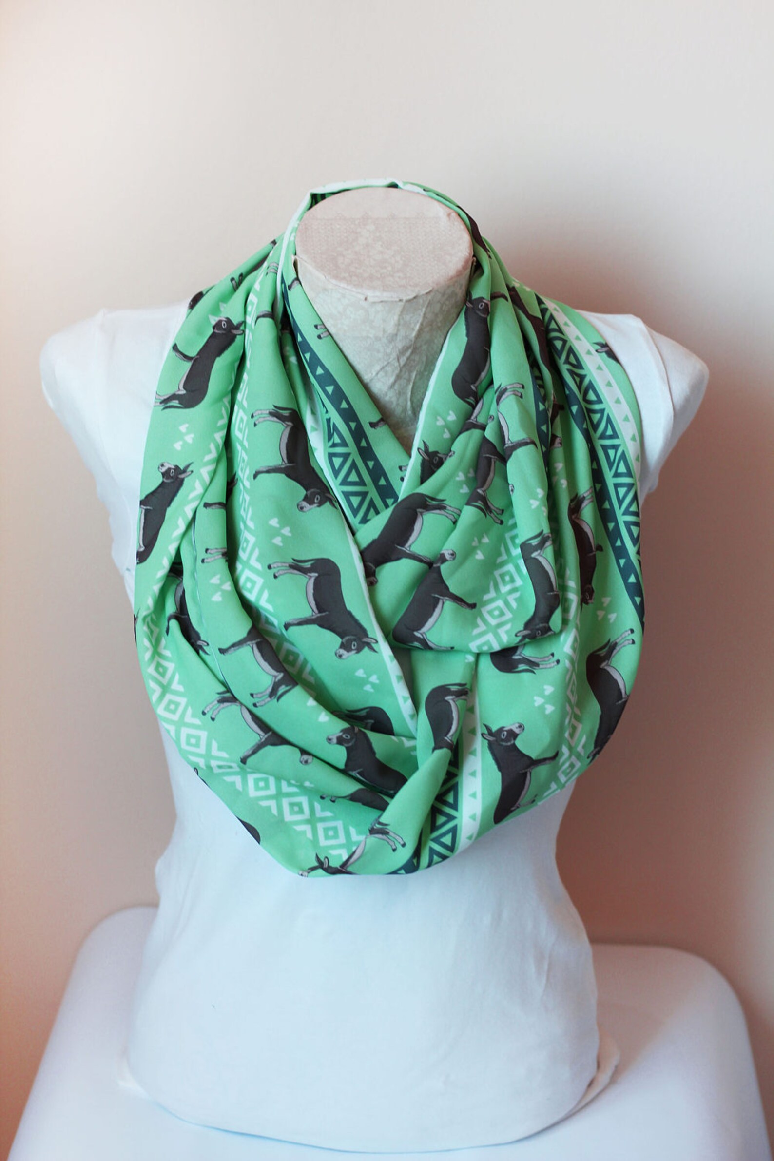 Donkey Scarf Animal Infinity Scarf Christmas Gifts for Her Etsy UK