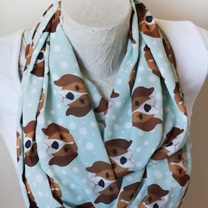 Beagle Scarf, Dog Infinity Scarf - Beagle Gifts Dog Loss Gift for Her Spring Summer Fashion Girlfriend Gift