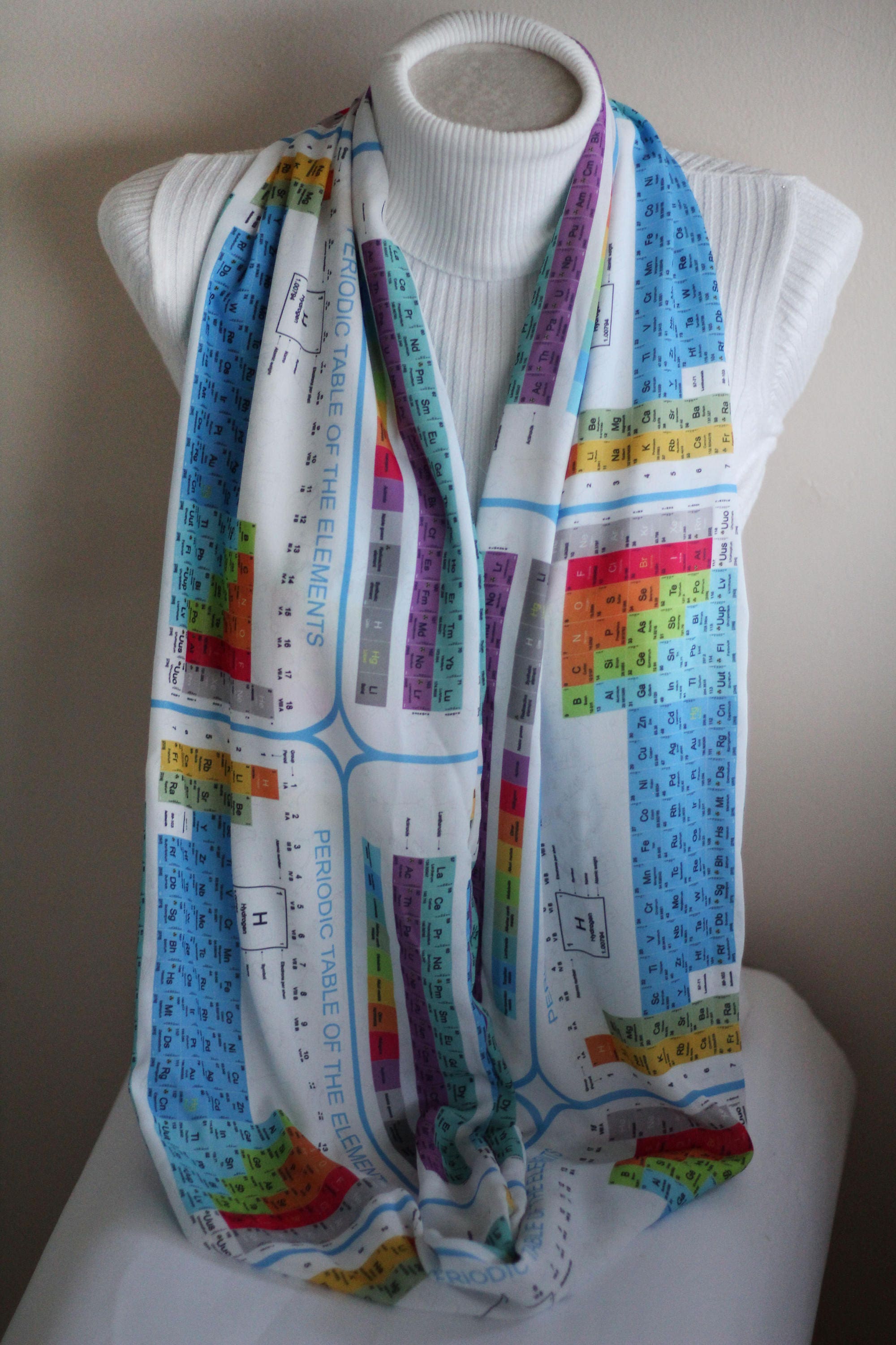 Periodic Table Scarf Elements Infinity Scarf Chemistry Gift Etsy