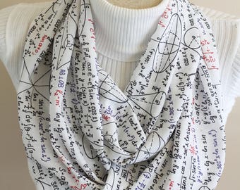 Math Teacher Infinity Scarf Math Scarf College Student Gift Geek Nerd Gift Women Accessories Teacher Gift Christmas