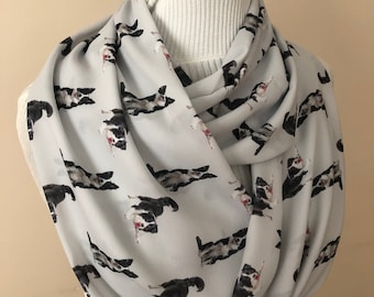 Border Collie Scarf Dog Mom Infinity Scarf Border Collie Gift Fur Mama Dog Trainer Gift Ideas Veterinarian Gift