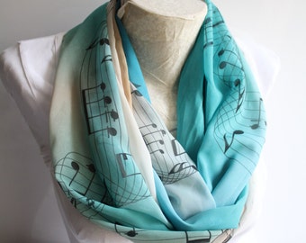 Musical Notes Scarf: Lighweight Ombre Design
