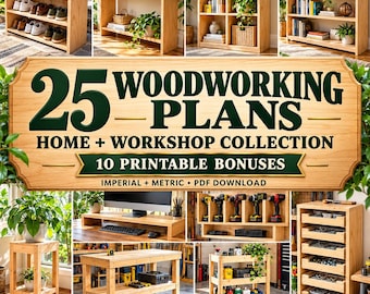 Woodworking Plans Bundle: Small-Space Furniture & Workshop Storage PDF Guides